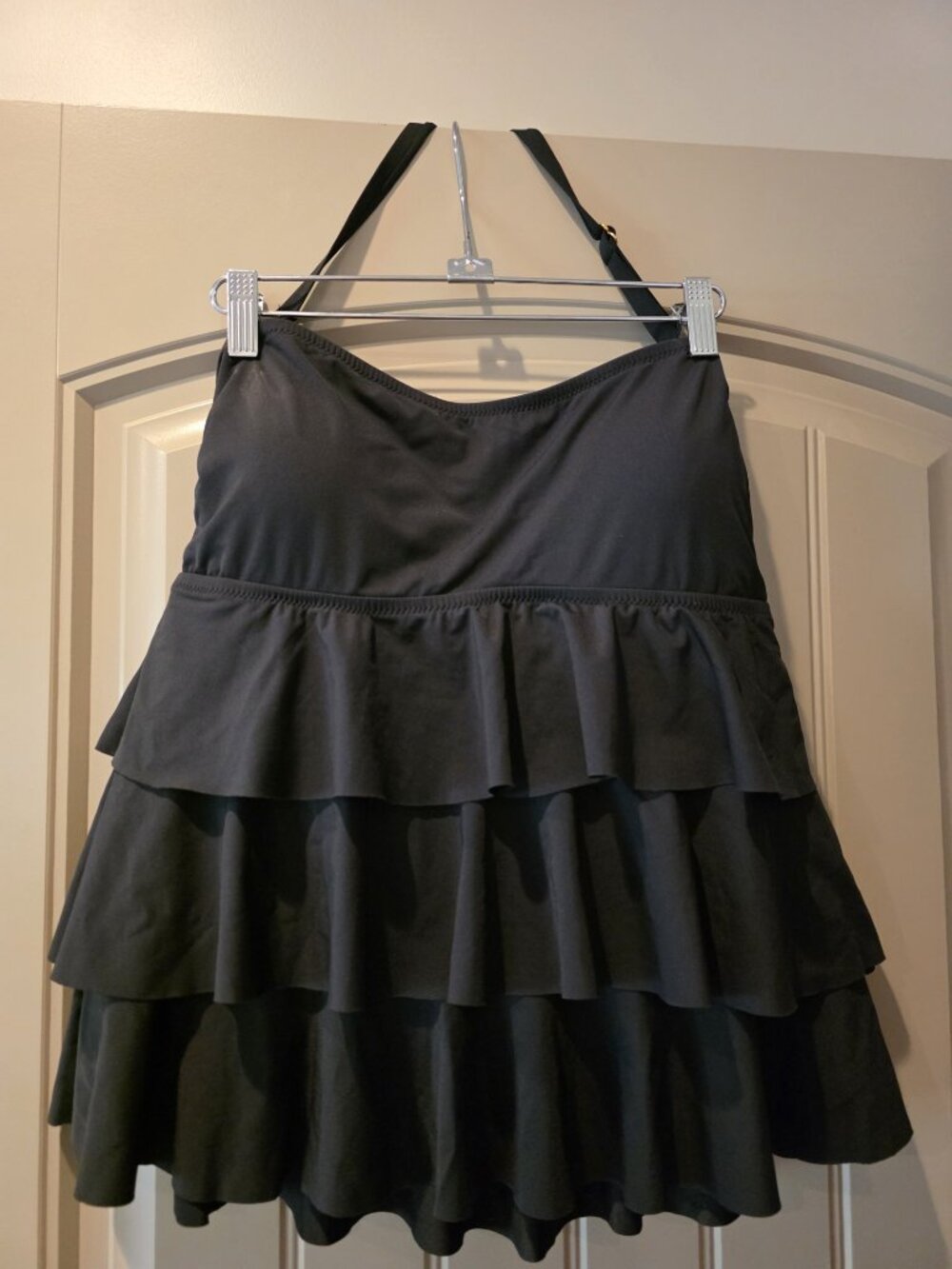 Slighly used Black Ruffle Tankini swim top